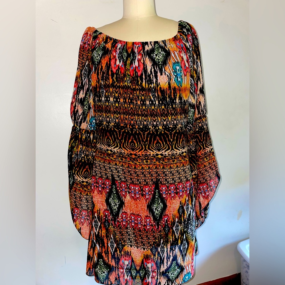 Multi Color Multi Pattern Boho Lightweight Dress
